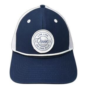 Yonder Trucker Hat Blue White One Size Patch Rope Adjustable Mesh Back Cap